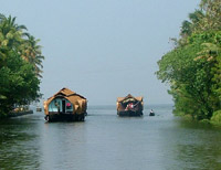 Houseboats on cruise at Kerala Backwaters